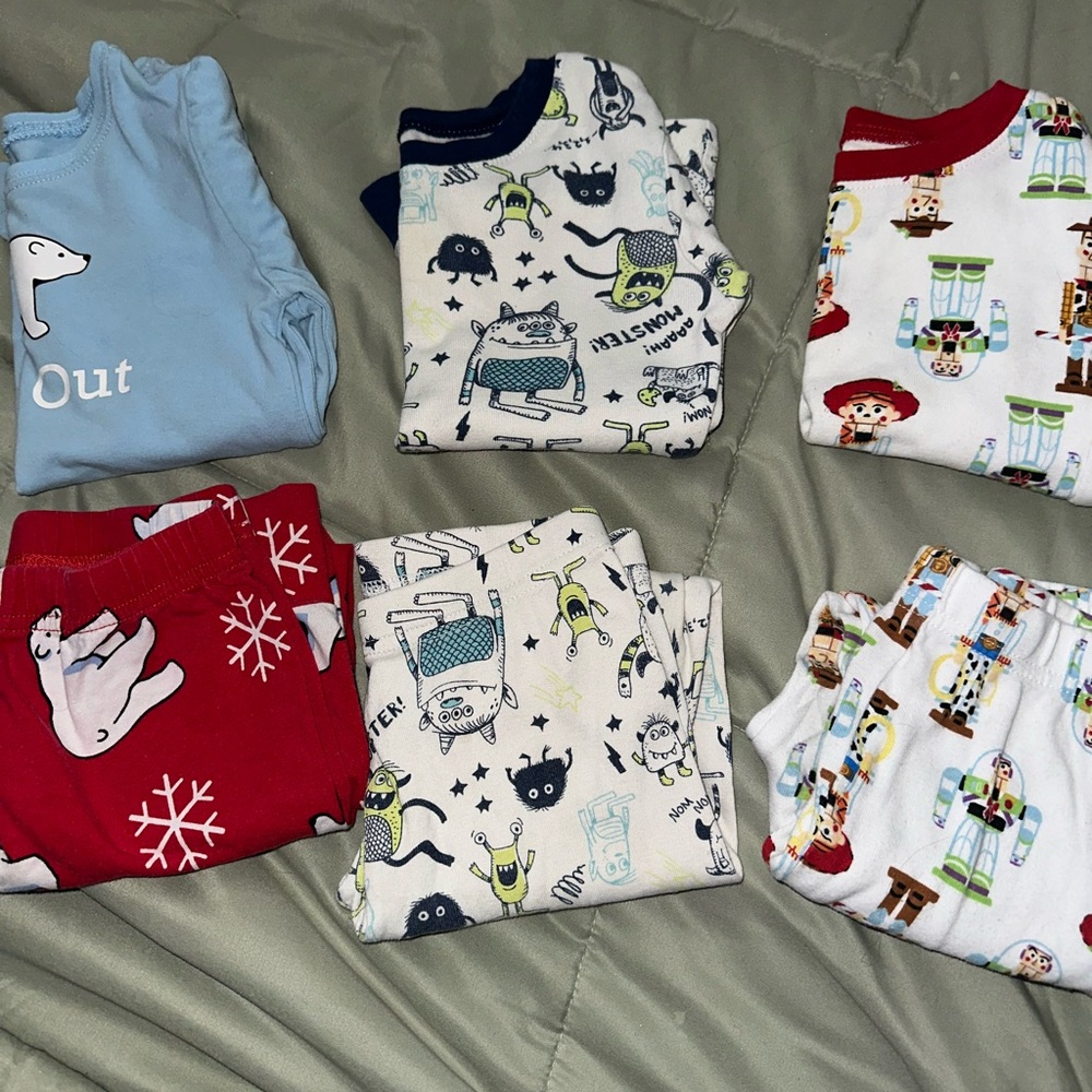 Toddler 4T Pajama 6 BUNDLE Set - Playful Patterns